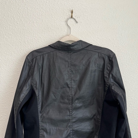 Eileen Fisher Faux Leather Full Zip Moto Jacket PL Asymmetrical Goth Grunge - Picture 10 of 12